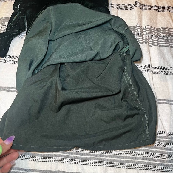 House of Harlow 1960 Velvet Tie Shoulder Mini Short Dress Dark Green Clubbing - Picture 8 of 14